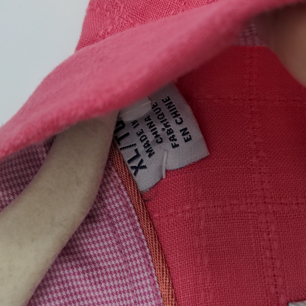 Tommy Bahama Men's Linen Pink‎ Shirt Size Extra Large Button Front Long Sleeve - Picture 6 of 14